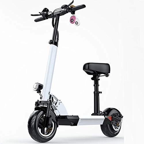 Electric Scooter : ZLYJ Electric Kids / Adult Scooter with 3 Seconds Easy-Folding System, 220lb Folding Adjustable Scooter with Disc Brake and Large Wheels 36V / 10.4AH Powerful 500W Motor A