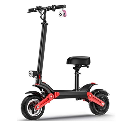 Electric Scooter : ZLYJ Electric Scooter, E-Scooters With Seat Fast, 500W, Max Speed 35km / h, 40km, Foldable Electric Scooter with LCD display 10Ah Li-Ion battery, Scooter for Teenager and Adults