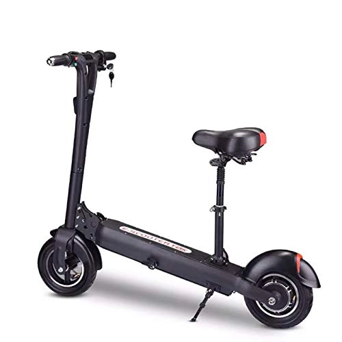 Electric Scooter : ZLYJ Electric Scooter for Adult, Folding E-Scooters with Seat Detachable 10 inch Tires 35 km / h, 8AH Li-Ion Battery 120 kg For Adults and Teenager