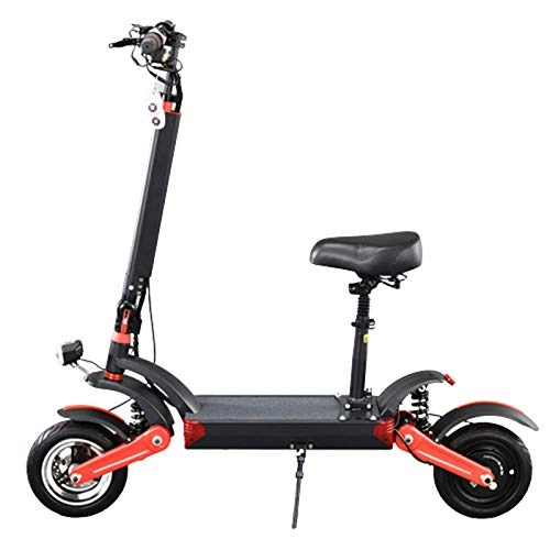 Electric Scooter : ZLYJ Electric Scooter for Adults, Foldable Electric Scooter with 500W Motors Li-Ion Battery 48V, 10" Air-filled Anti-slip Tires, Max Speed 35 km / h, Max to 40KM Running Distance E Scooter