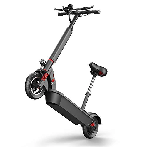 Electric Scooter : ZLYJ Electric Scooter for Adults, Foldable Electric Scooter with 500W Motors Li-Ion Battery 48V, 10" Air-filled Anti-slip Tires, Max Speed 40km / h, Max to 80KM Running Distance E-Scooter