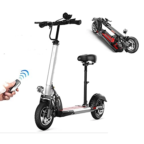 Electric Scooter : ZTBGY Electric Scooters, electric Scooter Adult Fast Foldable Lightweight Color LCD Display 3 Speed Modes Off Road Electric Scooter with Cruise Control One-button Start, for Short Trip / work (White)