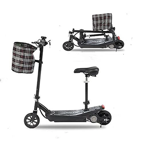 Electric Scooter : ZTBGY Electric Scooters with Seat, eletric Scooter Adult and Kids, Foldable Lightweight E-Scooter with 6.5" Tires Fast Speed 18km / h and Range 15km, with Powerful Headlight LCD Display.