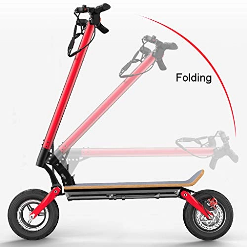 Electric Scooter : ZWLI Off Road Electric Scooter No Seat, Foldable 350W / 36V with LCD-display, 40KM Long Range, Kick Scooters Max Load 200KG(Red)