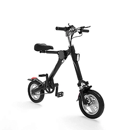 Electric Scooter : ZXWNB Folding Small Electric Bicycle Lithium Battery-Assisted Adult Mini Two-Wheeled Scooter Ultralight Battery Car, Black, A