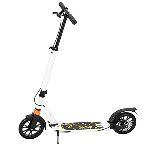 Scooter : 3 Height Adjustable Light Fold Double Shock Absorber White, Scooter For Grownup&Teens
