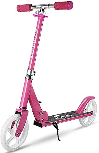Scooter : Adult Scooter Girl Woman Kick Scooter With Big Wheels Foldable Height Adjustable Commuter Scooter Gift For Girls And Boys - Supports 200 Lbs (Color : Pink)