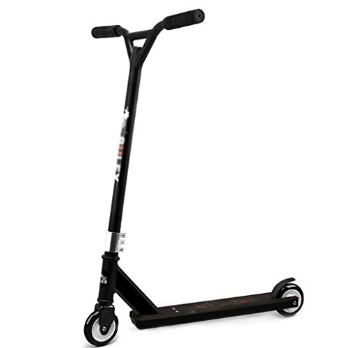 Scooter : Adult Scooter, Two-wheeled Extreme Scooter, Suitable for Teenagers, Adult Boys And Girls, Foldable Jumping Light Single Pedal Scooter, Anti-skid Pedal Scooter (Color : Black)