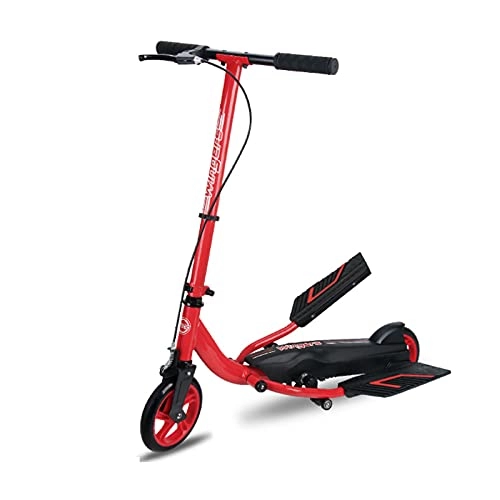 Scooter : Adult Scooter, Two-wheeled Scooter, Suitable for Young Adults, Foldable Light-weight, One-foot Scooter, Anti-skid Pedal Scooter (Color : Red)