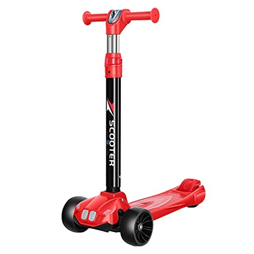 Scooter : AFSDF Kick Scooter for Kids Folding Kick Scooters Adjustable Height Kids Scooter & Toddler Scooter 3-12 Years Old W / Adjustable Height, Red