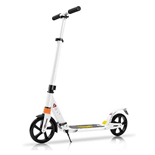 Scooter : Aluminum Scooter for Kids Ages 6-12 Folding Adjustable Micro Scooter with Dual Suspension, Adult Scooters with Rear Foot Brake (White)