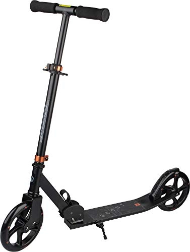 Scooter : ARCORE SCOUT Folding Kick Scooter Lightweight Durable 200mm PU wheels One Click Folding Adjustable Height (Black)