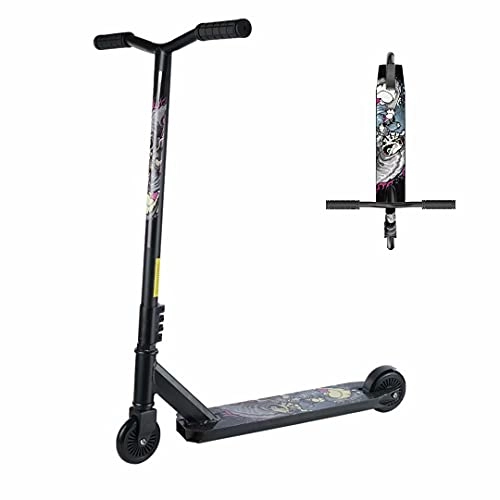 Scooter : Azanaz Stunt Scooter 2 Wheeled Skateboard Abec-7 High Speed Bearing Extreme Sports Fitness Non-Slip Rubber Handle Pu Nylon Wheel Scooter Suitable for Children 8 Years and Older-Teenagers and Adults