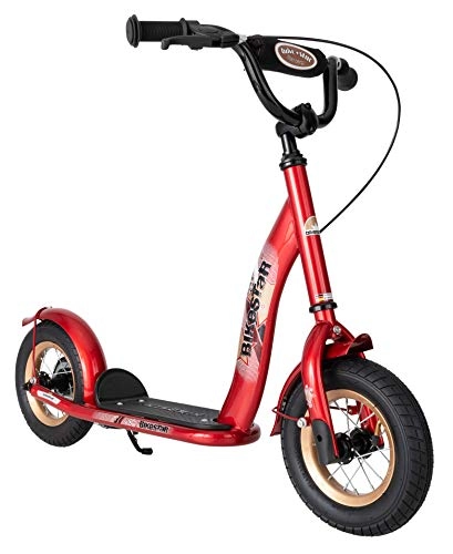 Scooter : BIKESTAR Kick Scooter with brakes, mudguard and air tires for Kids 5 year old | Classic Edition with Alloy Wheels 10 Inch | Red