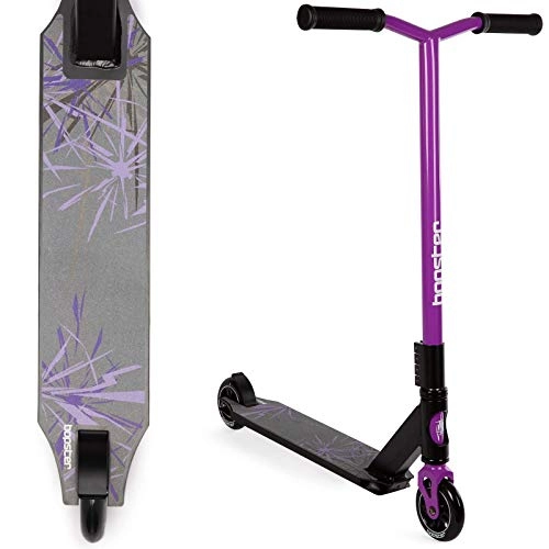 Scooter : bopster Stunt Scooter 360 Swivel Spin Lightweight Freestyle Wide Bar Sport Deck - Purple