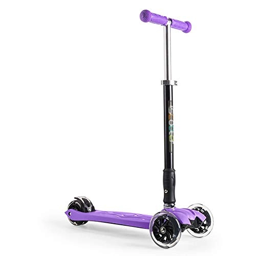 Scooter : BYOUQ Foldable Kick Scooter Boys Girls 3 Wheel Scooter, 61~85.5 Height Adjustable Pu Flash Wheels Extra Wide Deck Best Gifts Non-slip Self Balancing Scooters For 2~13 Years Old Kids