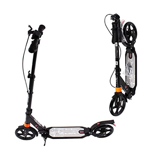 Scooter : Calma Dragon Urban Scooter JC-663, Folding, Scooter with Big Wheels 200m, for Adults and Children, with adjustable handlebars, material: aluminium, disc brake (Black)