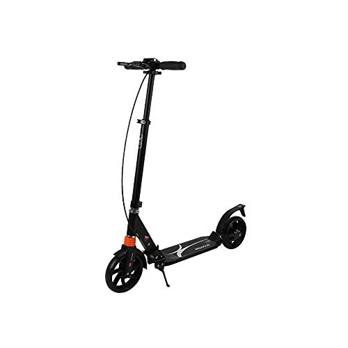 Scooter : Children's scooter NAN Suitable For Adults, Teenagers Foldable, Light Portable With Height Adjustable, Maximum Load Capacity 150kg Black And White (Color : Black)