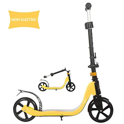 Scooter : CHUNLAN Children's Scooter Folding Boy Silent Tire Girls Foot Brake Non-slip Grip City Scooter Outing School Shopping(Color:Yellow)