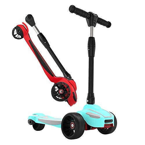Scooter : CHUNLAN Foldable Children's Scooter Flash Wheel Non-slip Pedal Kid Scooter Boy Balance Training Foot Brake Girl Anti-rollover(Color:Blue)