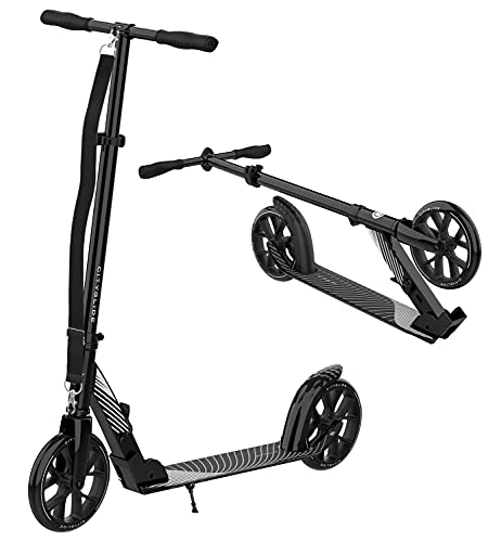 Scooter : CITYGLIDE C200 Kick Scooter for Adults, Teens - Foldable, Lightweight, Adjustable - Carries Heavy Adults 220LB Max Load (Black)