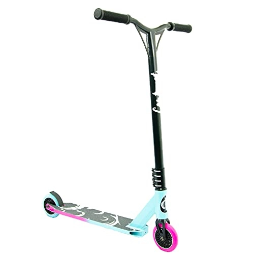 Scooter : Contrast Zone Stunt Scooter - Teal Blue & Pink