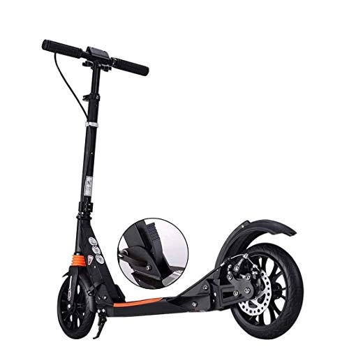 Scooter : DJ-MJJ Uniquely designed folding adult pedal scooter for young women men's collapsible city work campus scooter with disc brakes and 200mm large wheels