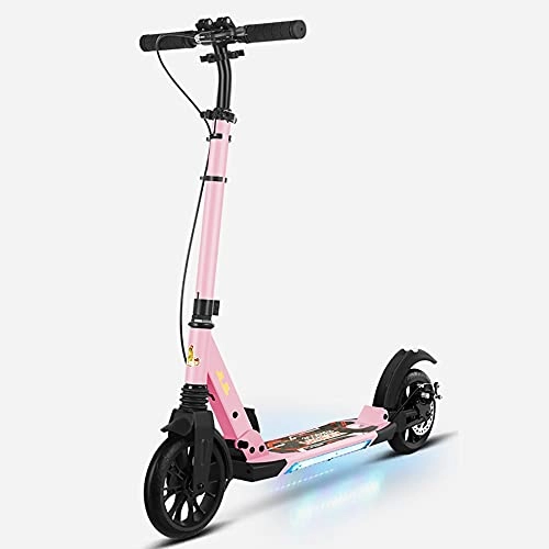 Scooter : DODOBD Kick Scooter for Kids Ages 8-18 and Adults with Dual Suspension, Large Wheels Folding Adjustable Kick Micro Adult Scooter, Handbrake and Disc brake, Free Carry Strap and Bell, 150kg