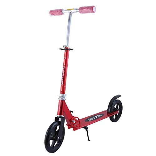 Scooter : DYB Adult Kick Scooter Teens Kick Scooter For Adult Teens Foldable And Adjustable With Big Wheel, Road Work School (Color : Red)