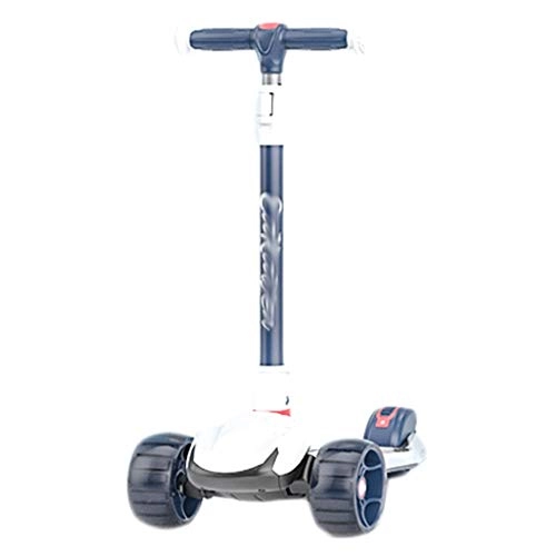 Scooter : Dzwyc Scooter Gravity Steering System Kids Kick Scooter With Adjustable Height Scooter, Lean To Steer, Widened LED Wheels for Children Age 3-12 Years Old Three-scooters (Color : White)