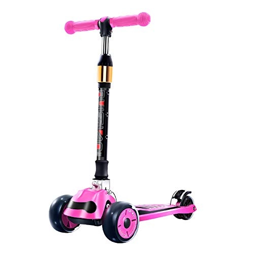 Scooter : Foldable Kick Scooter For Kids 3 Wheel Scooter PU Flash Wheel For Toddlers Girls Boys, 4 Adjustable Height, Non-slip Micro Scooter Kids Children 3 To 12 Years Old Stunt Scooters