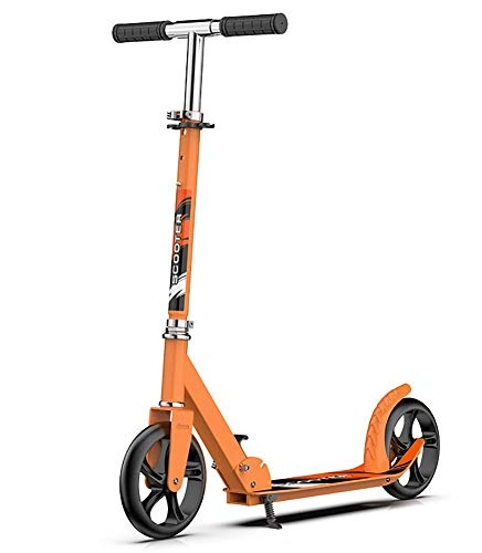 Scooter : Folding Kick Scooter Big Wheels Scooter for Adults, Kids, Teens, with Adjustable Height Stunt Scooter Strong Security and Stability, 2 Wheels Freestyle Trick Scooter Orange