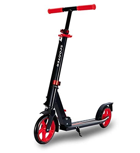 Scooter : Folding Kick Scooters for Teens and Kids, Lightweight Scooters for Kids 6-8 Years Old and Up, Big Wheels Height-Adjustable Teen Scooters Quick Folding 220Lbs Max Load Scooters Red