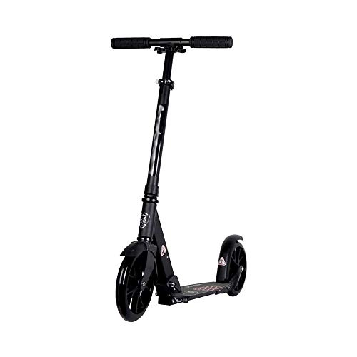 Scooter : FQCD Kick Scooters, Outdoor Recreation, Stunt Scooters, Scooters Equipment, Sport Scooters, City Scooters- Aluminum Scooters with Big PU Wheels (Max 220lbs), Colour:White (Color : Black)