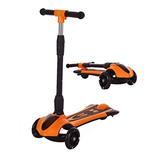 Scooter : FUJGYLGL 3 Wheel Scooter Scooters One-click Folding Scooter Board 4 Height Adjustment Kick Scooter Suitable for 2-12 Year Old Child Birthday Gifts Load Bearing 50 Kg