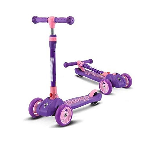 Scooter : FUJGYLGL Scooters Foldable Three-Wheel Preschool Scooter Scooter With 3CM Big Wheel Kick Scooter Adjustable Height Suitable For 2-6Years Old Boys Girls (Color : A)