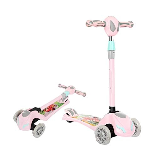Scooter : FUJGYLGL Scooters with Wheel 3 Wheel Kick Scooters Folding 4 Height Adjustment Scooter Board for 2-10 Year Old Children Gift Pedal Load Bearing 50 Kg