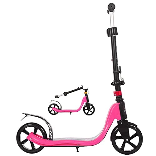 Scooter : GAOTTINGSD Scooters for Kids Scooters for Adults Kick Scooters, Kids Scooter 2 Wheel, Widened Non-slip Pedal, Bike-Style Grips，PU Mute Wheel, for Kids Ages 2-14 Years (Color : Pink)