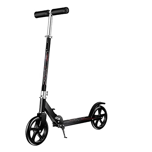 Scooter : GAOTTINGSD Scooters for Kids Scooters for Adults Scooters For Kids, 2 Wheel Folding Kick Scooter, High Impact PU Wheels, Bike-Style Grips, 3 Adjustable Height For Teens Kids Age 8+ (Color : Black)
