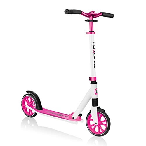 Scooter : Globber - NL 205 – Folding Scooter on 2 Wheels with Front Suspension for Children Aged 8+ White – Pink