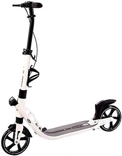 Scooter : HAO KEAI Kick Scooters for Teens / Adults Scooters Adult Adult Kick With Big Wheels Hand Brake Folding Dual Suspension Commuter Height Adjustable Supports 220 Lbs (Color : White)