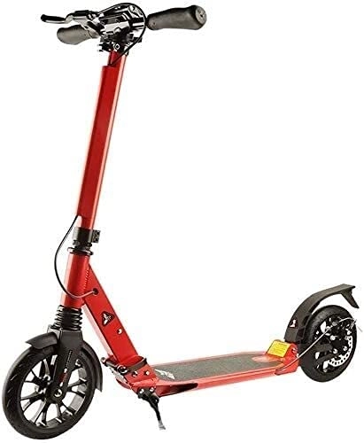 Scooter : HAO KEAI Kick Scooters for Teens / Adults Scooters Adult Big Wheels Kick With Disc Hand Brake Dual Suspension Folding Commuter For Adult Kids Teens - Load 100 Kg (Color : Red)