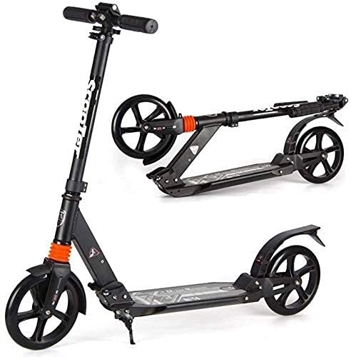 Scooter : HAO KEAI Kick Scooters for Teens / Adults Scooters Adult Black For Adults / Teens Big Wheels Foldable Durable Kick With Dual Suspension Support 300lbs Suitable For Age 8 Up Kids