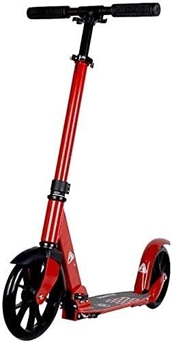 Scooter : HAO KEAI Kick Scooters for Teens / Adults Scooters Adult Foldable Kick With Big Wheels - Red Push For Kids, Boys, Girls, Teens, Adults - Rear Fender Brake - Supports 220lbs