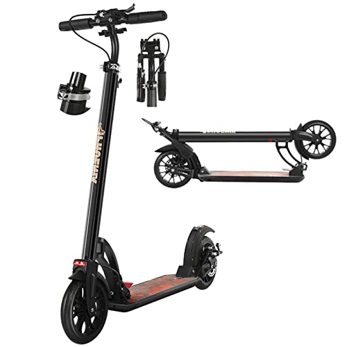 Scooter : Height Adjustable Kick Scooter with Folding Grips, Shock Absorption Scooters for Teens / Adults, Metal Scooter with Non-slip Big Wheels