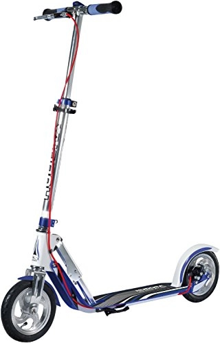 Scooter : Hudora Kids' AIR 205 Big Wheel Aluminium Scooter with Dual Brake, Silver / Blue, One Size