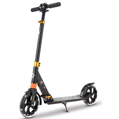 Scooter : HUYYA Kick Scooter for Adult, Quick-Release Folding System + Scooter Shoulder Strap, Big Wheels, Bike-Style Grips, Portable Freestyle Kick Scooter, Max Load 100kg / 220lb, black