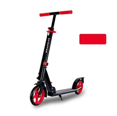 Scooter : HUYYA Kick Scooter for Adult, Quick-Release Folding System+Scooter Shoulder Strap, Big Wheels, Portable City scooter, Max Load 100kg / 220lb, red
