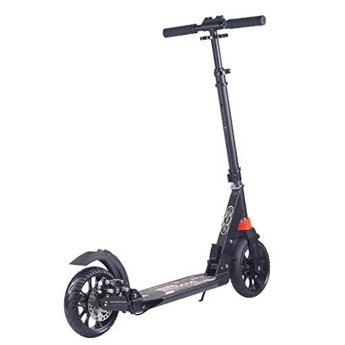 Scooter : HUYYA Scooter for Adult, Folding Height Adjustable Freestyle Kick Scooter, Portable, Max Load 150kg / 330lbs Multiple Colors, black