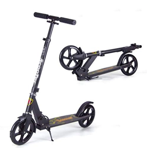 Scooter : HUYYA Scooter for Youth / Adult, Folding Kick Scooter 2 Wheel, Quick-Release Folding System, Shock Absorption Mechanism, Adjustable Height Kick Scooter, black